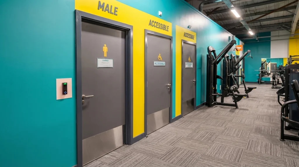 Doors and finishes from the PureGym Dartford commercial fit-out